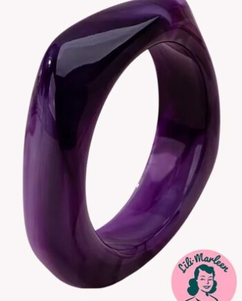 Scarlet Swing Skulpturelt Lilla Bangle Med Retrokant