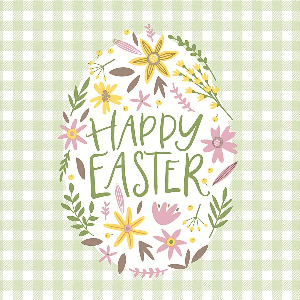 Servietter Happy Easter Str 33x33 Stk