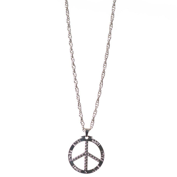 Sølv Hippie Peace Halskæde