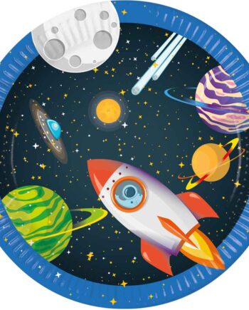 Space Party Paptallerkner Stk