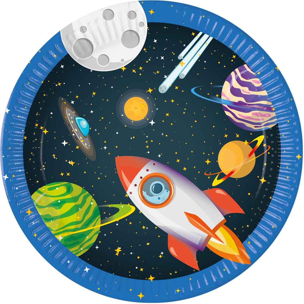 Space Party Paptallerkner Stk