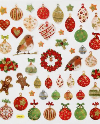 Stickers Julekugler Pynt Ark 15x16 Ark