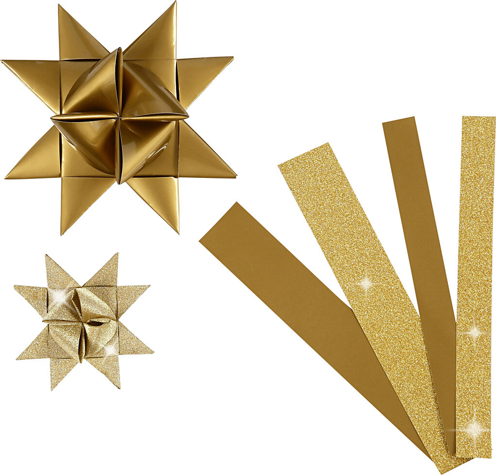 Stjernestrimler Glitter Lak Guld Strimler