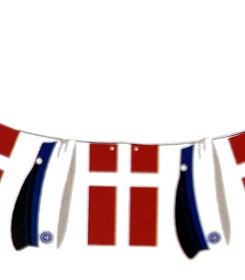 Studenter Guirlande Med Blå Huer Flag