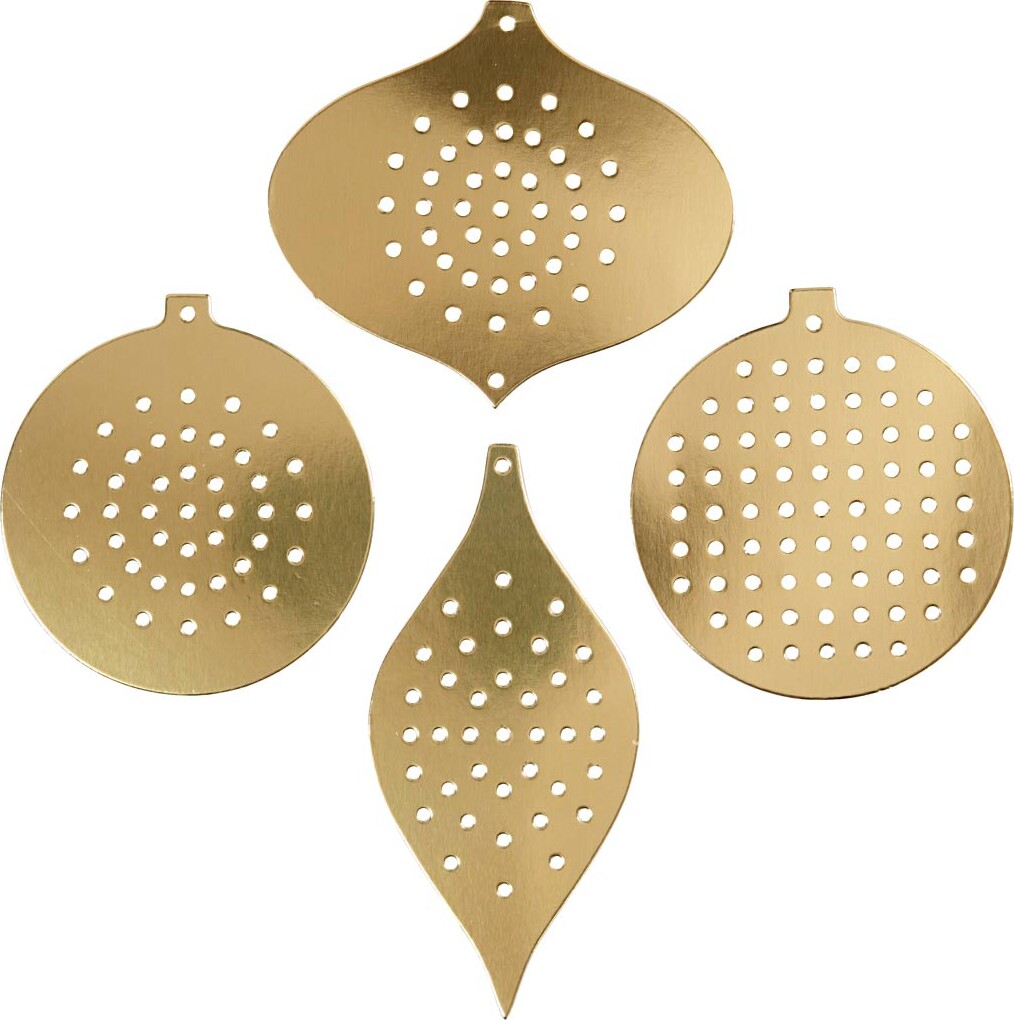 Sykarton Juleornamenter Metallic Guld Stk