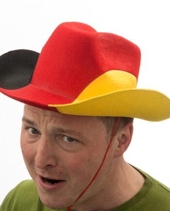 Tysk Flag Cowboyhat Festhat Rød Gul Sort