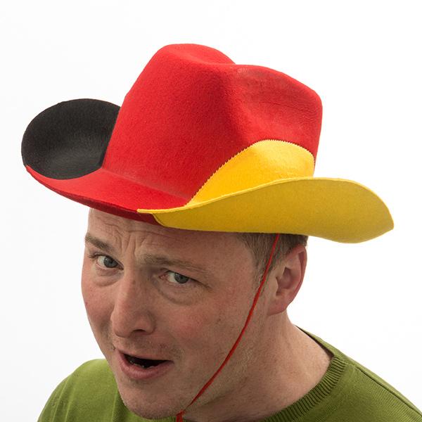 Tysk Flag Cowboyhat Festhat Rød Gul Sort