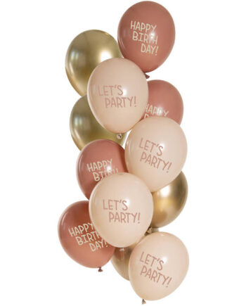 Ampquotlet Partyampquot Balloner Guld Rosa 12x 33cm