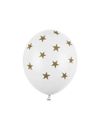 Ballon Med Guld Stjerner Hvid