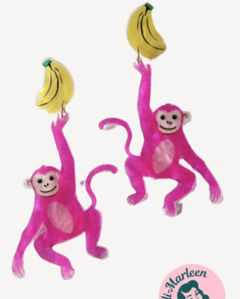 Banana Business Store Pink Abeøreringe Med Bananer