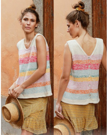 Block Party Drops Design Top Strikkeopskrift Str Xxxl