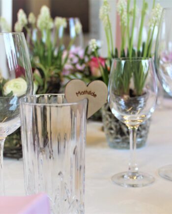 Bordkort Til Glas  Hjerte  Træ