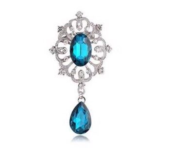 Broche Diamant Dråbe Lyseblå