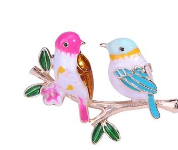 Broche Forelskede Fugle