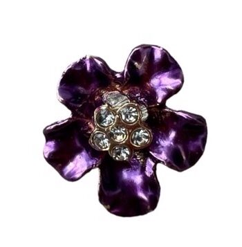 Broche Sommerblomst Lilla Med Sten