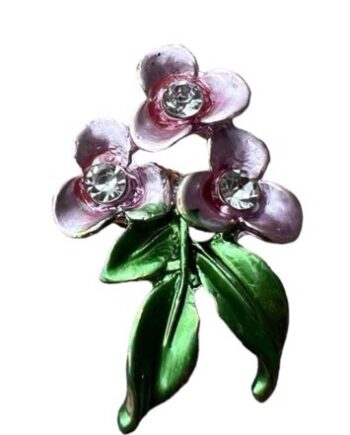 Broche Sommerblomster Lyserød Med Sten