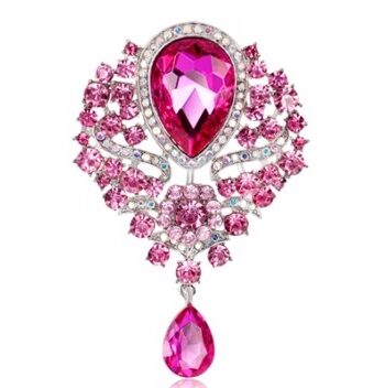 Broche Stor Dråbe Pink