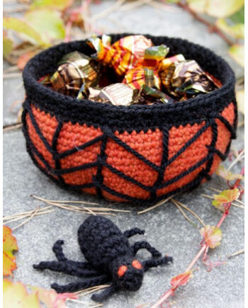 Creepy Candy Drops Design Halloween Pynt Hækleopskrift Kurv 12x6cm