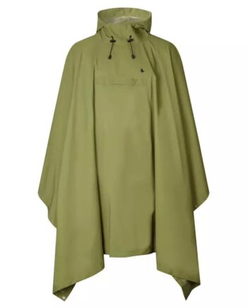 Deluxe Regn Poncho Inkl Lommer Hat Oliven Grøn