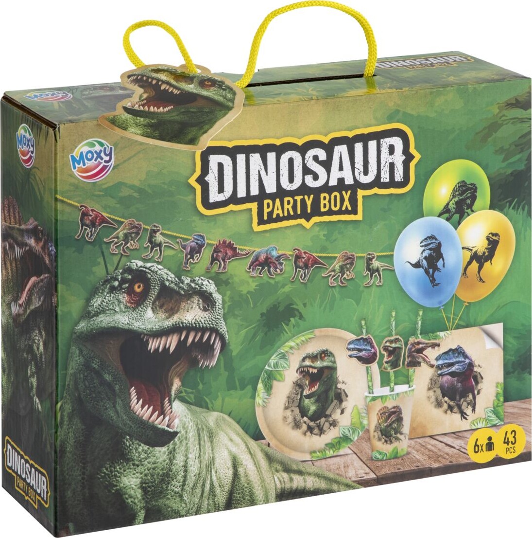 Dinosaur Party Box Dinosaur Pynt Personer Dele Moxy