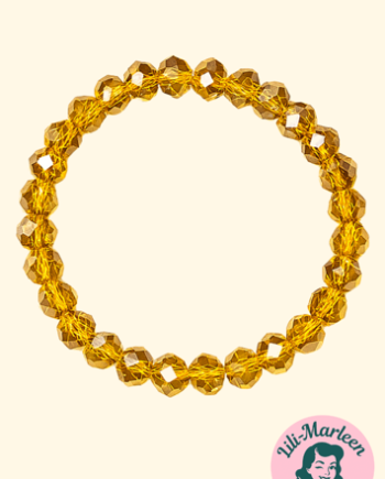 Emely Elastisk Armbånd Med Gyldne Facetperler