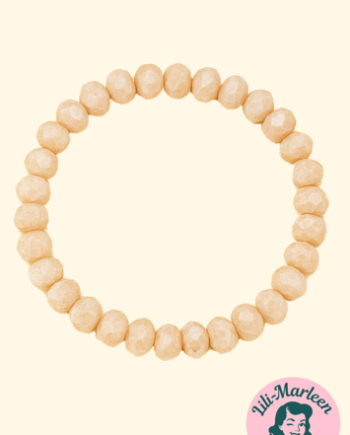 Emely Elastisk Armbånd Med Sandfarvede Facetperler