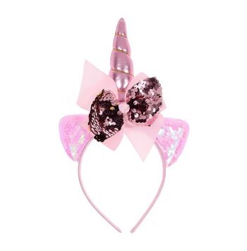 Enhjørning Unicorn Hårbøjle Lyserød Pink Deluxe Elsker Pynt