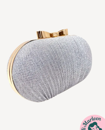 Fest Clutch Alena Sølv Festtaske Med Sløjfe