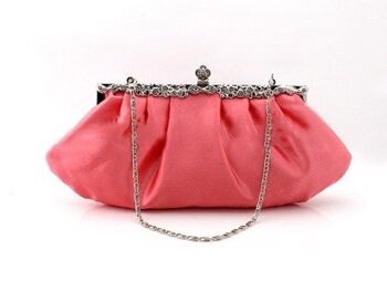 Fest Clutch Cleopatra Koral Sød Fest Taske Satin Med Smuk Lukning