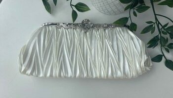 Fest Clutch Cocktailtaske Hvid Sød Festtaske Satin