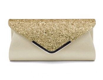 Fest Clutch: Golden Ofelia Sød Festtaske Guld Med Glitter