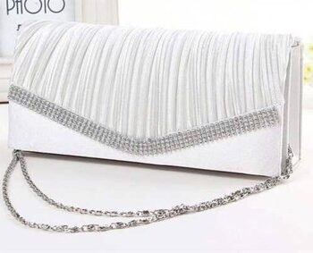 Fest Clutch Merleene Hvid Satin