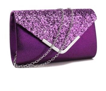 Fest Clutch: Ofelia Lilla Sød Festtaske Lilla Med Glitter