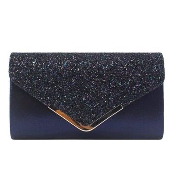 Fest Clutch: Ofelia Navy Sød Festtaske Navy Med Glitter