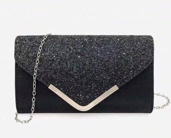 Fest Clutch: Ofelia Sort Sød Festtaske Sort Med Glitter