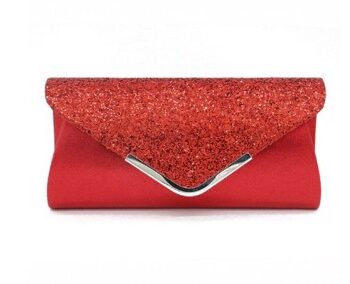 Fest Clutch: Rød Ofelia Sød Festtaske Rød Med Glitter