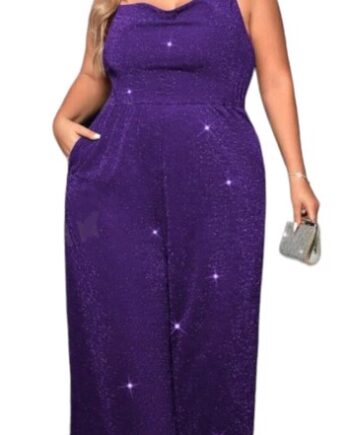 Fest Galla Buksedragt Med Glitter Lilla Miss Mona Lisa