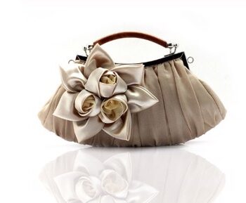 Fest Taske Konval Sød Festtaske Fest Clutch Beige Med Sød Blomst