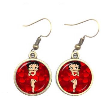 Hængeøreringe Betty Boop Guld