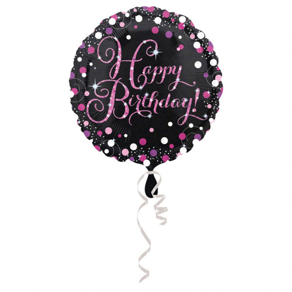 Happy Birthday Folieballon Stk Pink