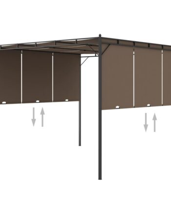 Havepavillon Med Gardin Gråbrun