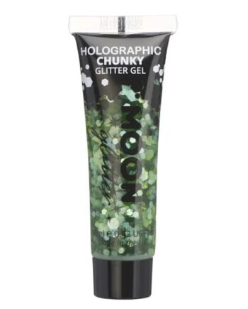 Holografisk Chunky Glitter Gel Grøn Moon Creations