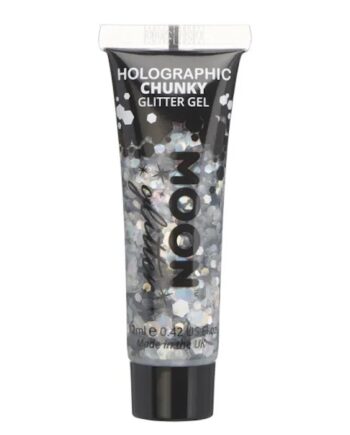 Holografisk Chunky Glitter Gel Sølv Moon Creations