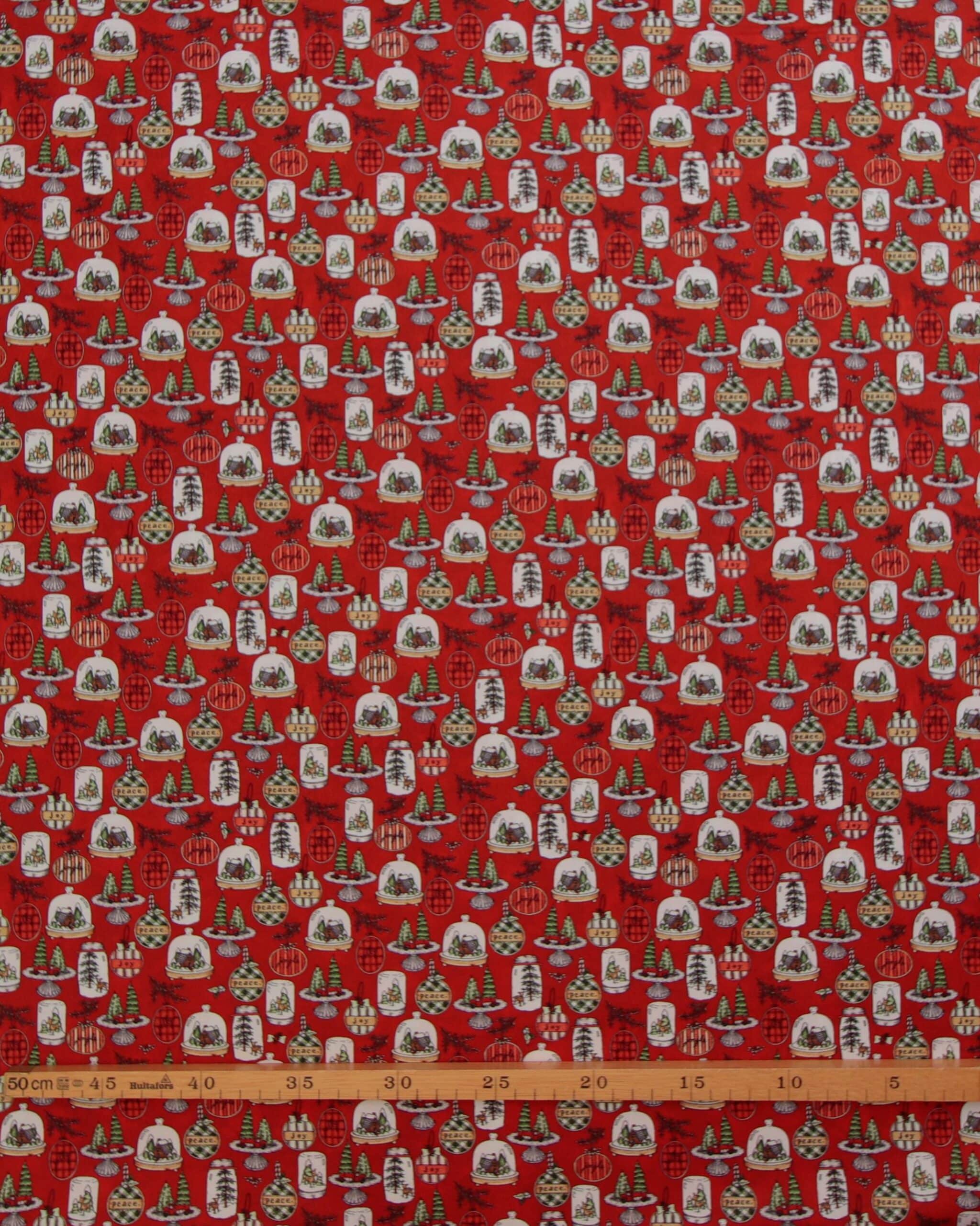 Homemade Hollydays Rød Pynt Patchwork 100 Bomuld