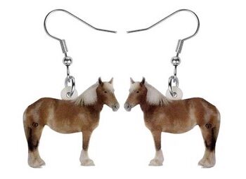 Horse Whisper Acryløreringe Med Brune Heste