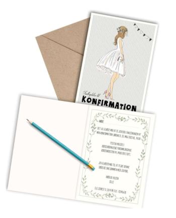 Indbydelser Konfirmation Pige Stk