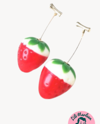 Juicy Strawberry Røde Jordbærøreringe Med Retro Twist