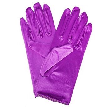 Korte Satin Handsker Lilla