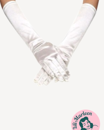 Lange Satin Handsker Hvide