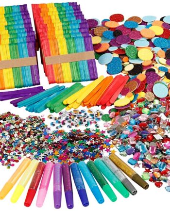 Materialesæt Til Farverigt Pynt Glitter Glimmer Træpinde Til Min Pers